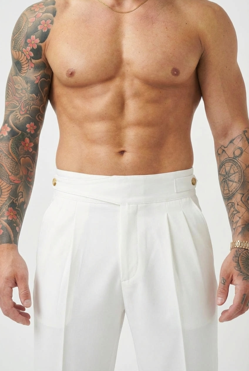 Lockhart Trousers - White: Sleek, Everyday Essential