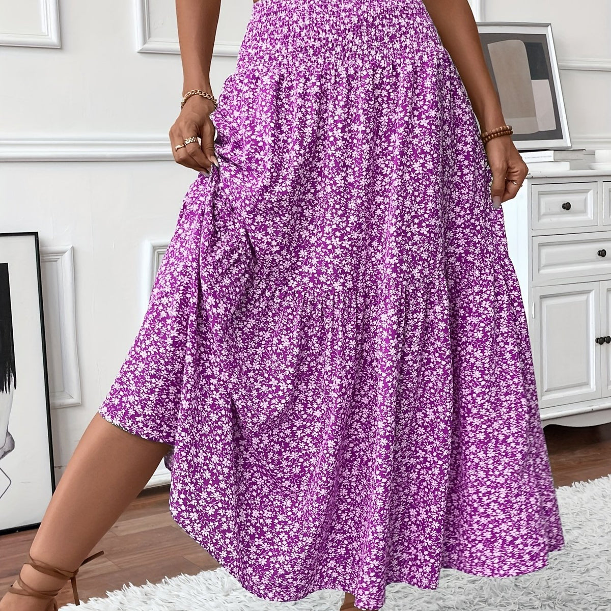 Elena Ditsy Floral Skirt - Feminine, Flowy Silhouette for Everyday Charm
