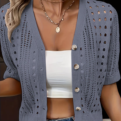 Elena Cozy Hollow-Knit Cardigan