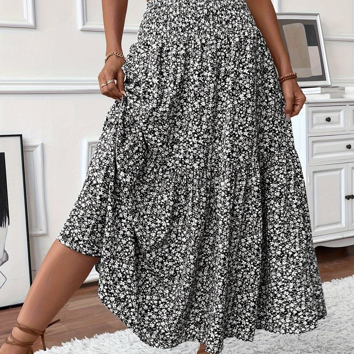 Elena Ditsy Floral Skirt - Feminine, Flowy Silhouette for Everyday Charm