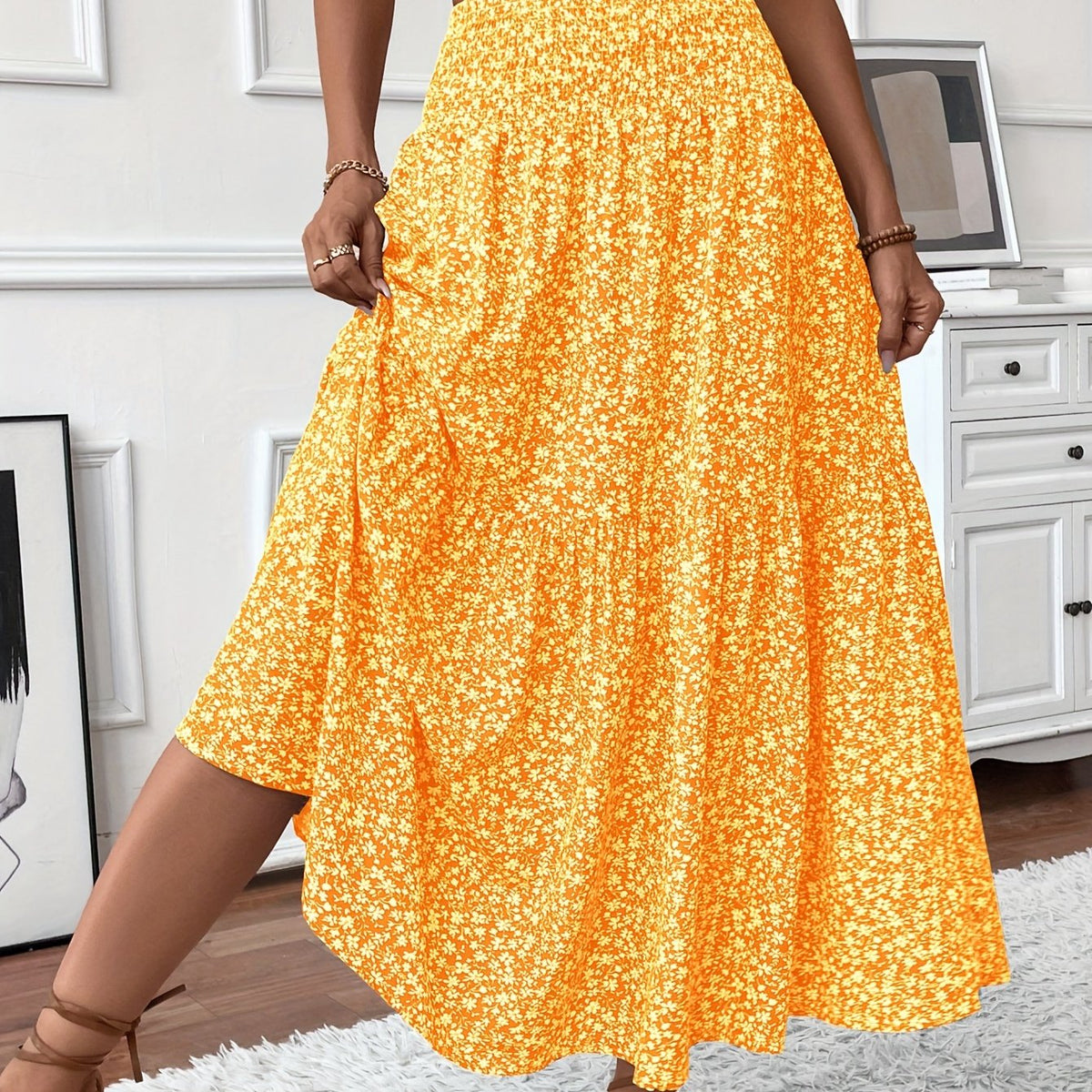 Elena Ditsy Floral Skirt - Feminine, Flowy Silhouette for Everyday Charm