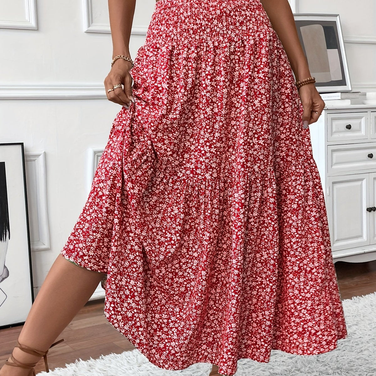Elena Ditsy Floral Skirt - Feminine, Flowy Silhouette for Everyday Charm