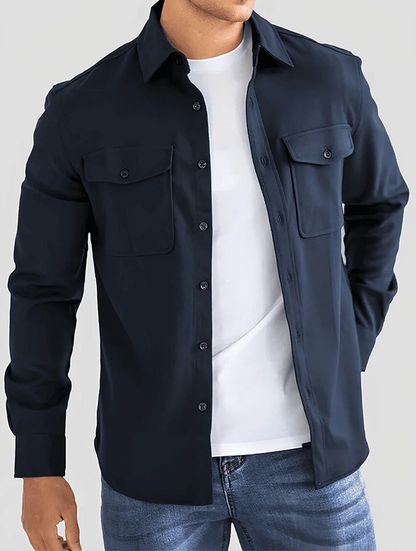 Simon Overshirt in Navy Blue