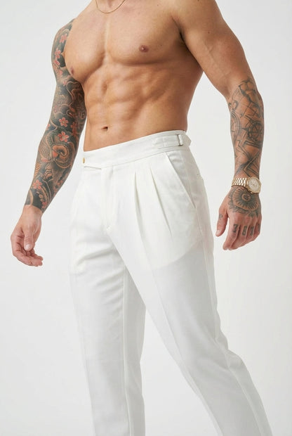 Lockhart Trousers - White: Sleek, Everyday Essential