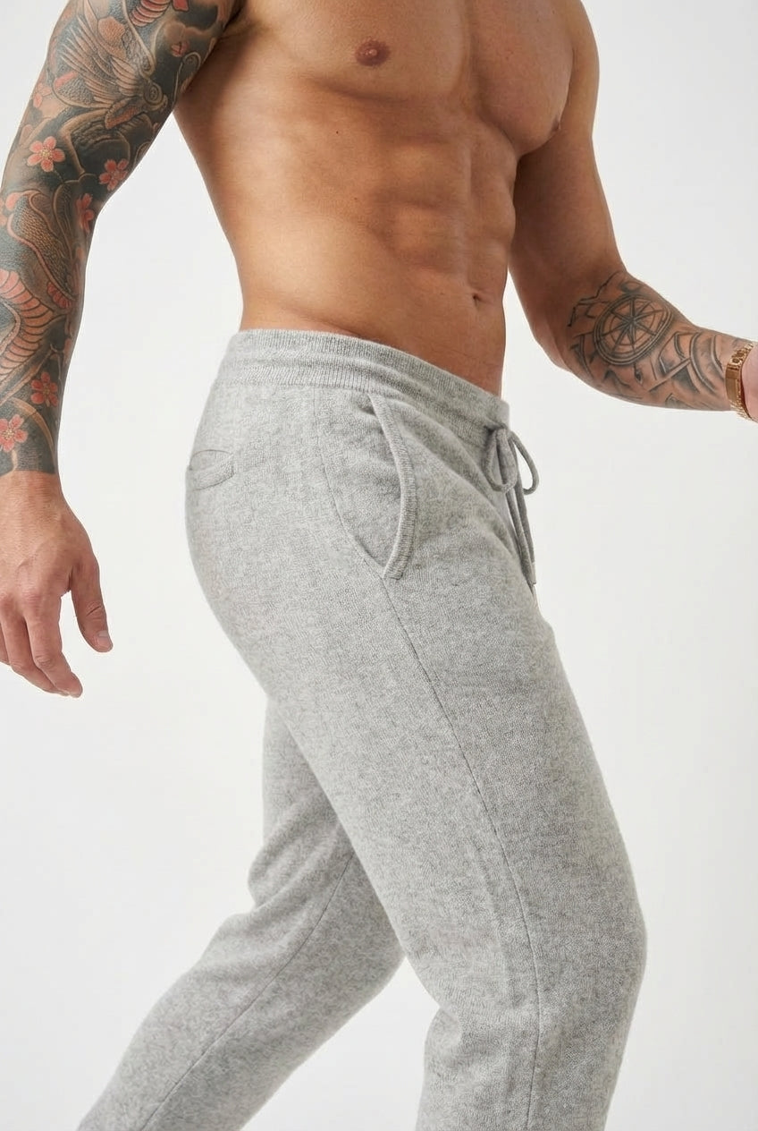 Cloud Merino Knit Pants – Light Grey