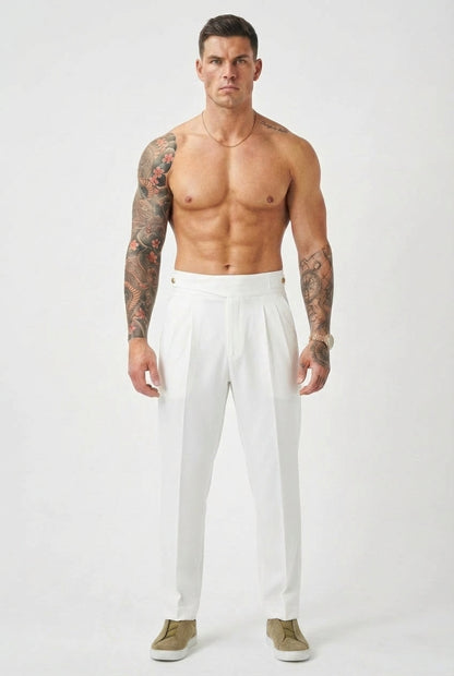 Lockhart Trousers - White: Sleek, Everyday Essential