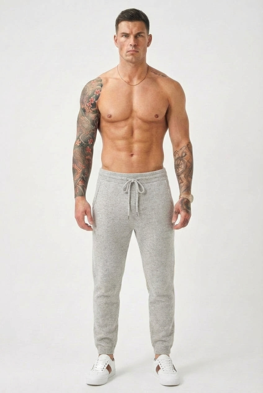 Cloud Merino Knit Pants – Light Grey