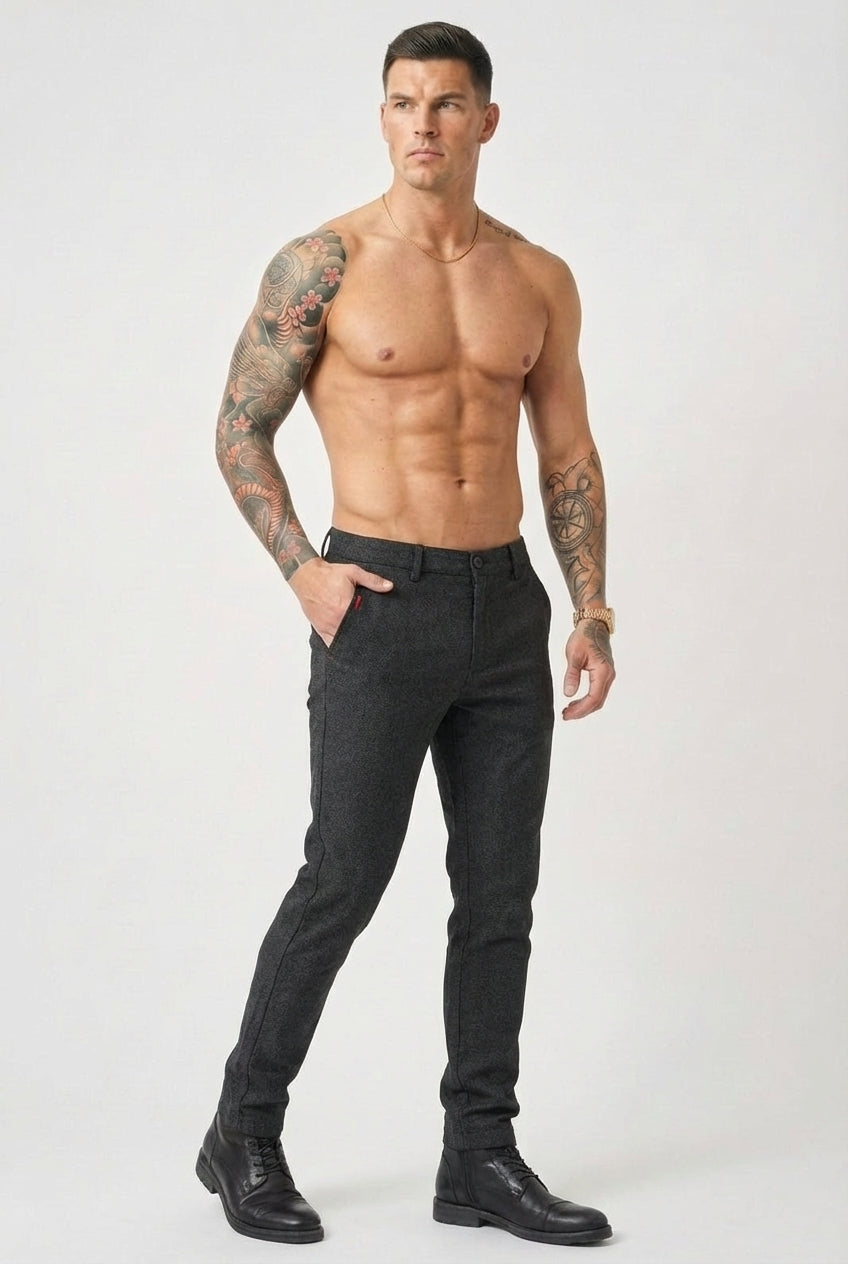 Luca Slim-Fit Black Pants - Sleek, Everyday Essential