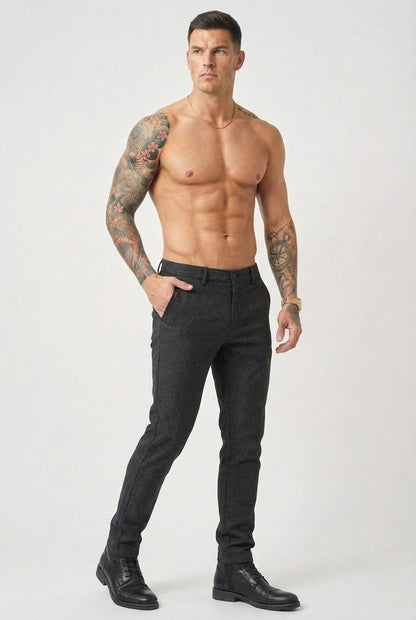 Luca Slim-Fit Black Pants - Sleek, Everyday Essential