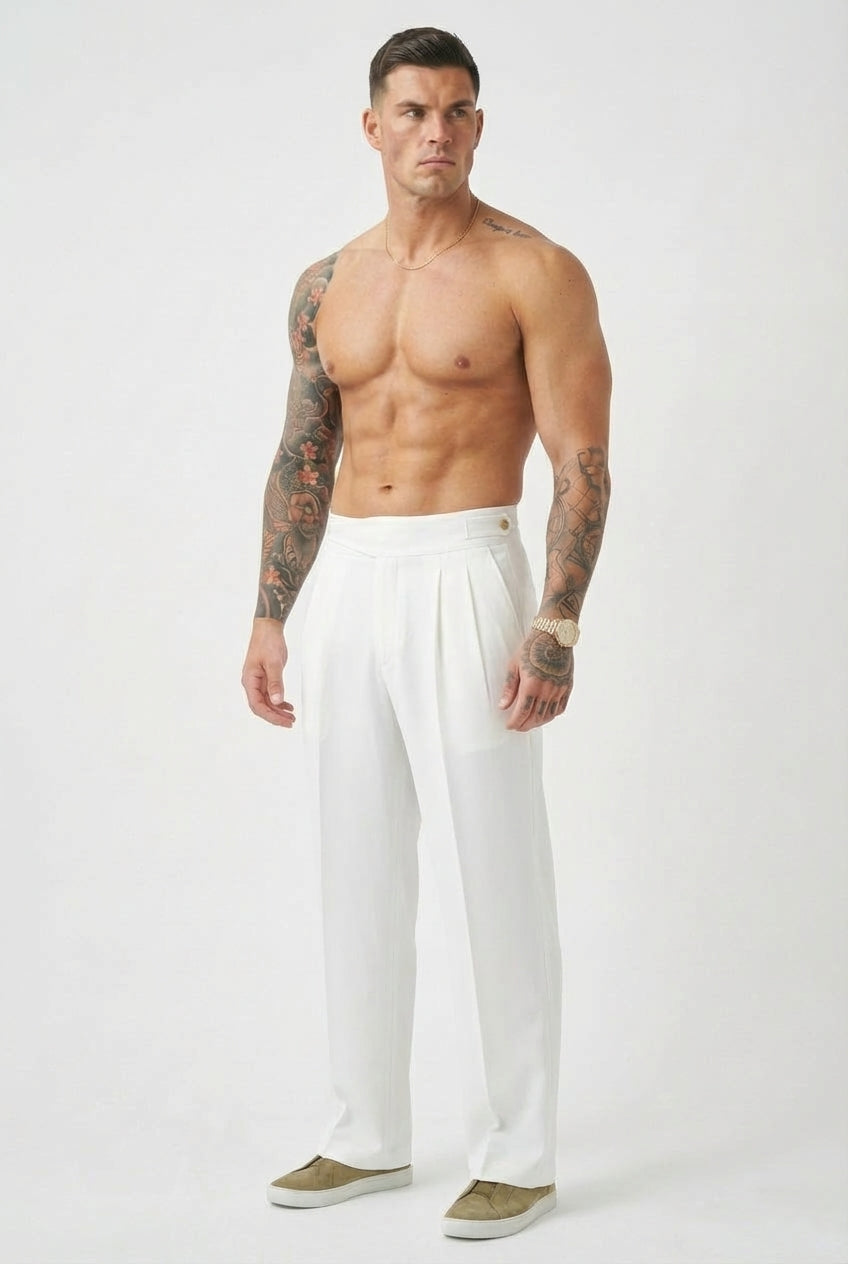 Lockhart Trousers - White: Sleek, Everyday Essential