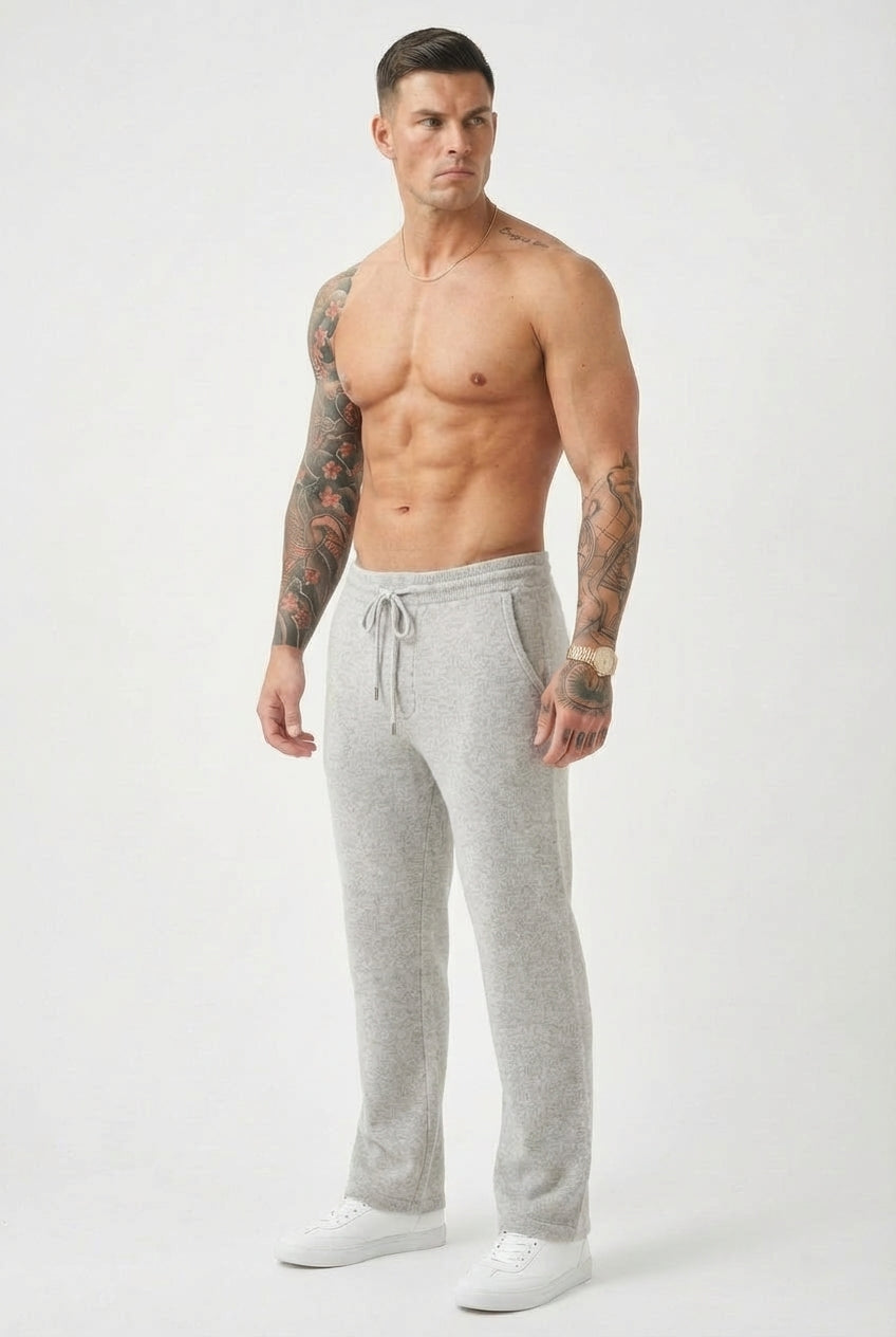 Cloud Merino Knit Pants – Light Grey