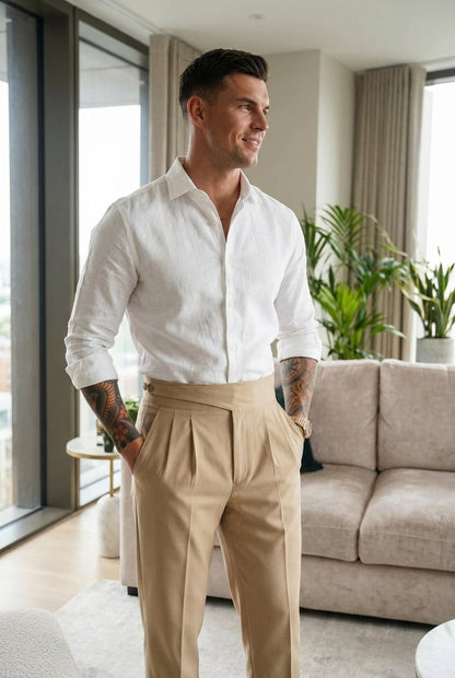 Cream-Colored Lockhart Trousers