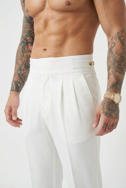Lockhart Trousers - White: Sleek, Everyday Essential