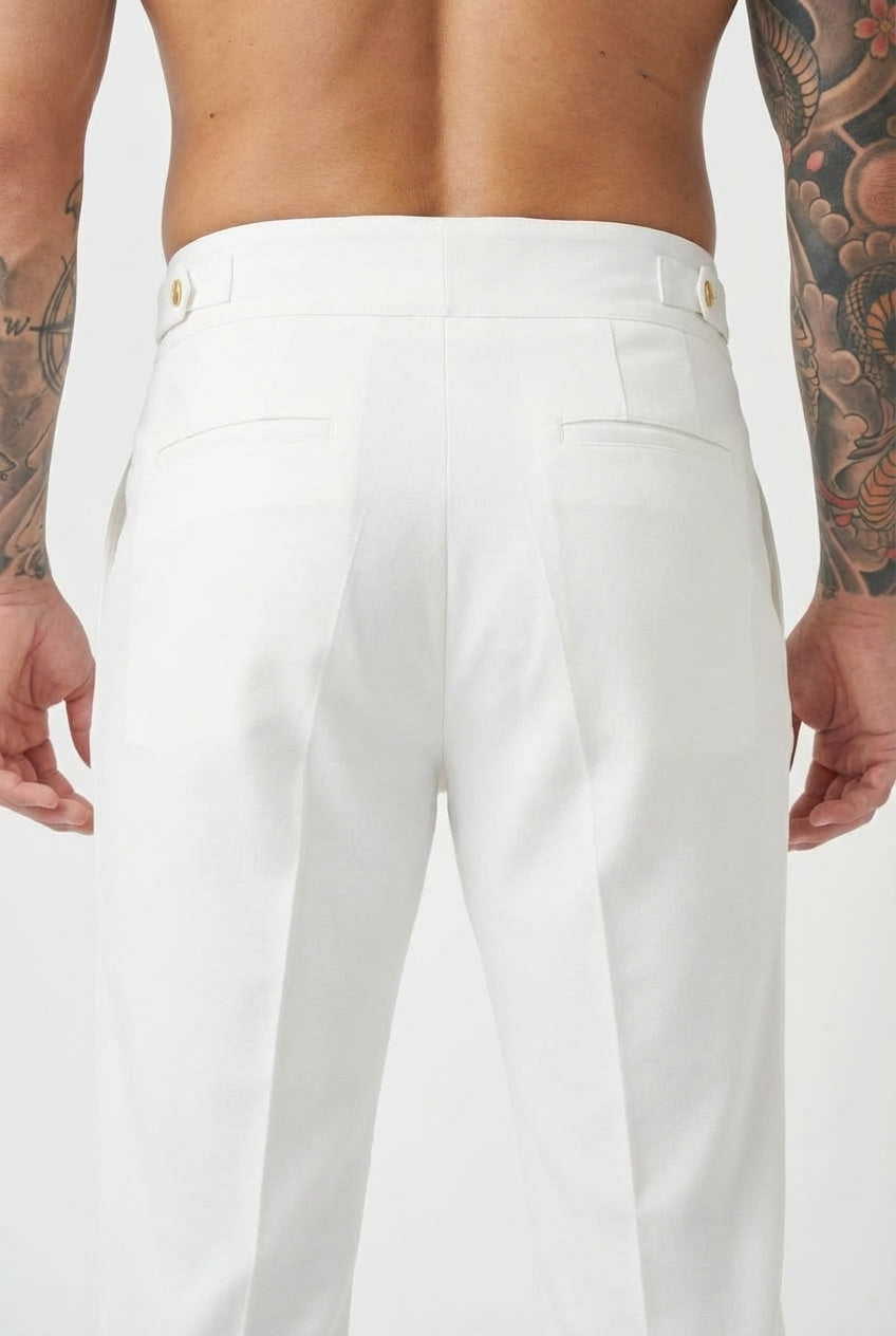 Lockhart Trousers - White: Sleek, Everyday Essential