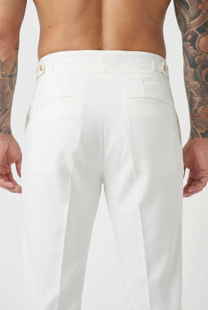 Lockhart Trousers - White: Sleek, Everyday Essential